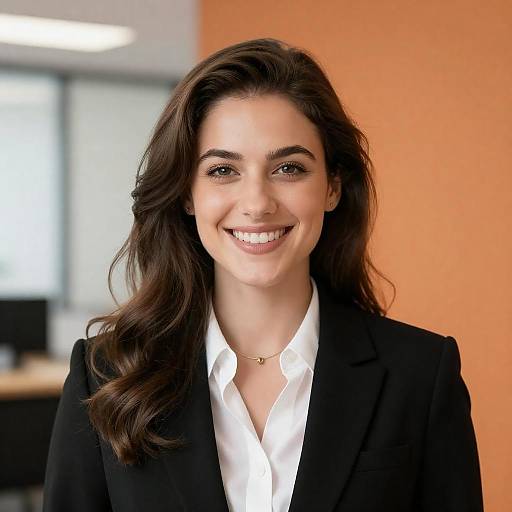 Portrait of a Smiling Woman in Blazer