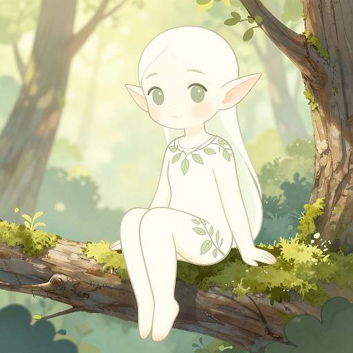 Elf Drawing Reference in Art Nouveau Style