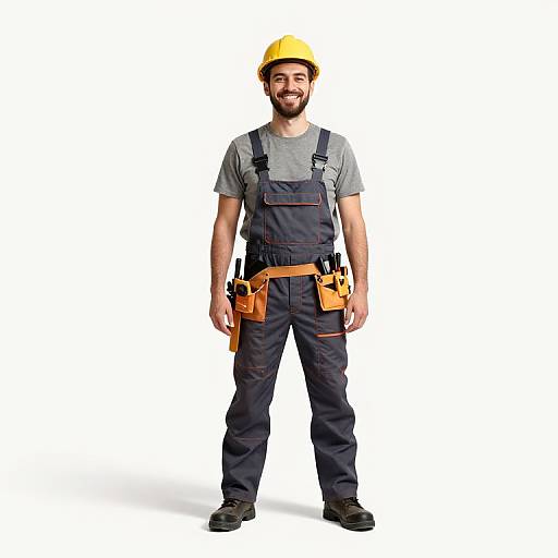 Happy Male Carpenter Vertical Design