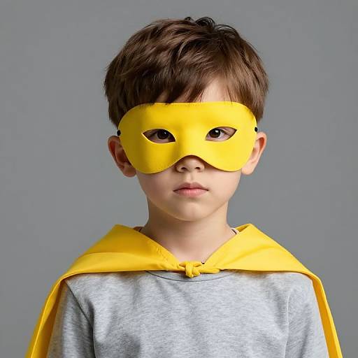 Boy with Yellow Mask and Cape