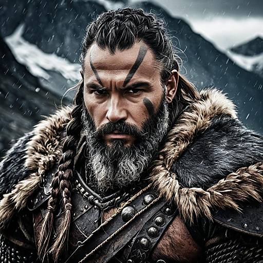 Barbarian Chieftain in Fur Cloak