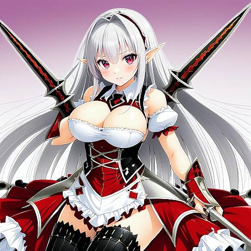 Illustration of Aldra (queen's blade), queen's blade in the style of Shikitani asuka