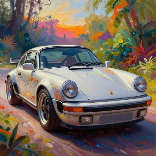 Vibrant Surreal Porsche 911 Painting