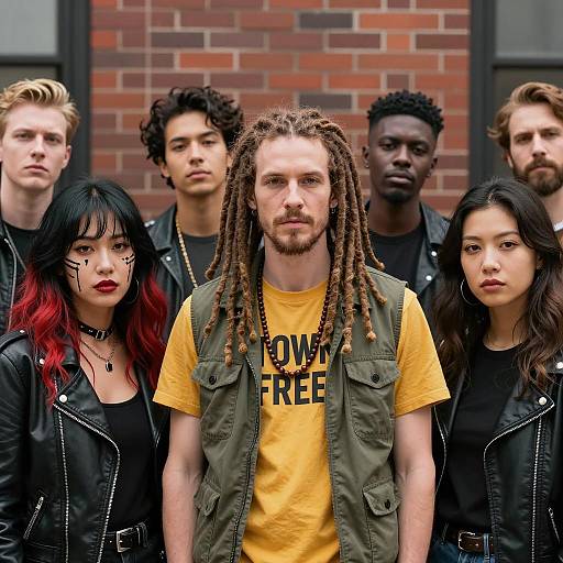 Urban Gathering: Diverse Group Portrait