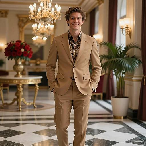 Stylish Young Man in Opulent Setting
