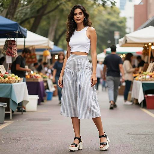 Stylish Woman at Urban Market