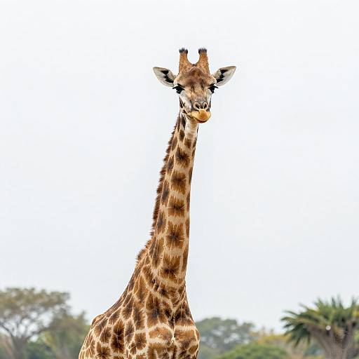 Giraffe Portrait with Bright Sky
