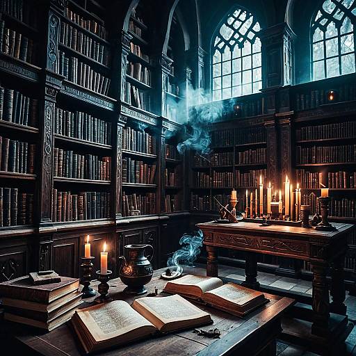 Mystical Fantasy Library Interior