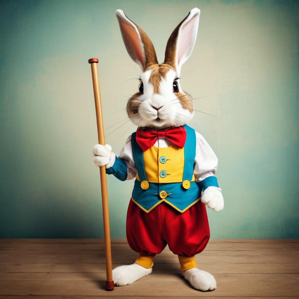 Whimsical Rabbit as Pinocchio Character