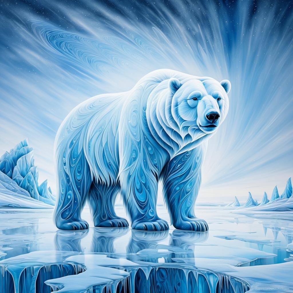 Enchanting Ice Art of Polar Bear Spirit