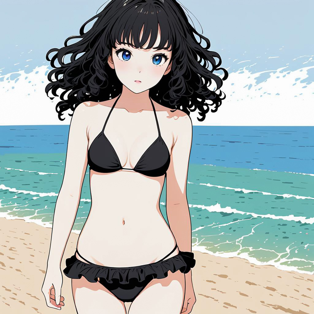 Nervous Newcomer at the Beach Scene