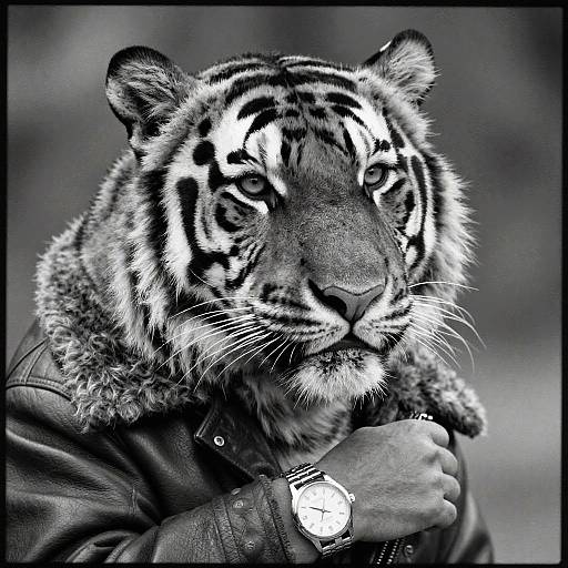 Siberian Tiger Vintage Portrait