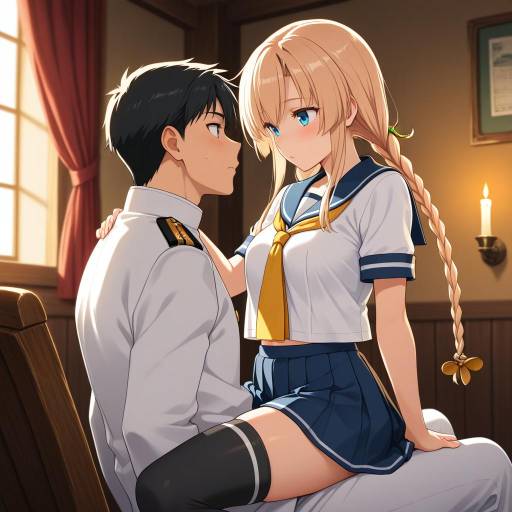 Intimate Admiral Kancolle Scene in Cabin
