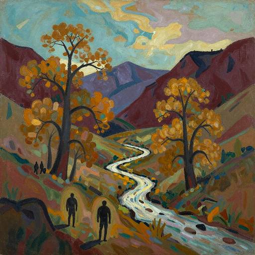 Abstract Mountain Valley Landscape