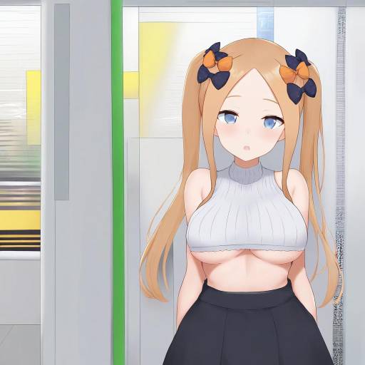 Anime Girl with Twintails at Subway Station