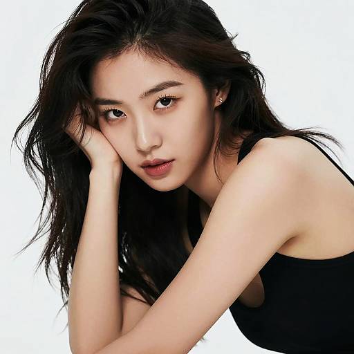 Confident Sultry Woman in Analog Film