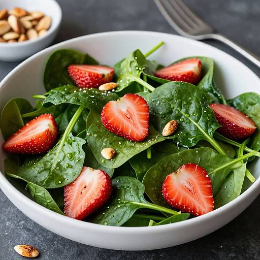 Fresh Spinach Strawberry Almond Salad
