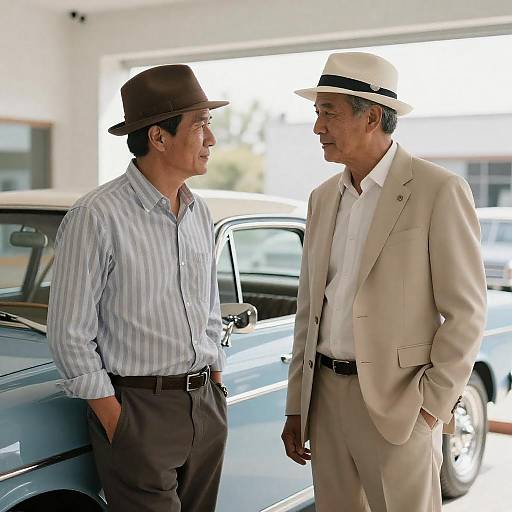 Vintage Car Dealership Duo