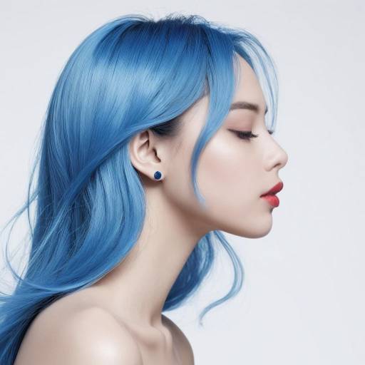 Profile of Woman with Blue Hair