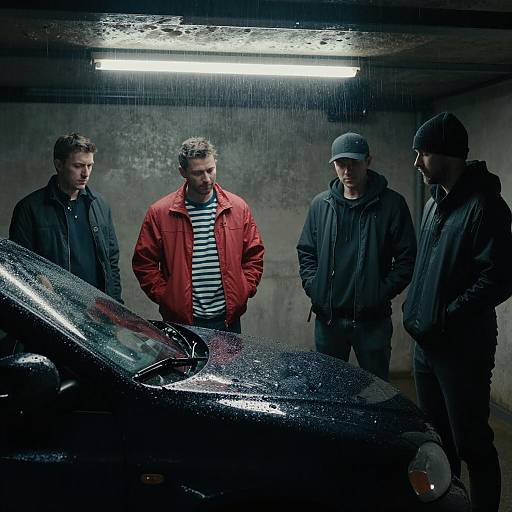 Moody Rainy Garage Gathering