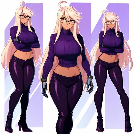 Illustration of Alma armas, va-11 hall-a in the style of Rob ishi