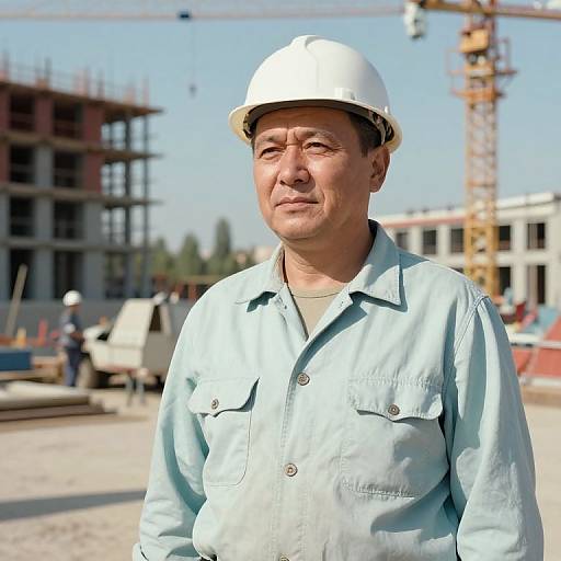 Soviet Construction Manager Retro Portrait