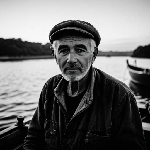 Moody Old Fisherman Portrait at Dawn