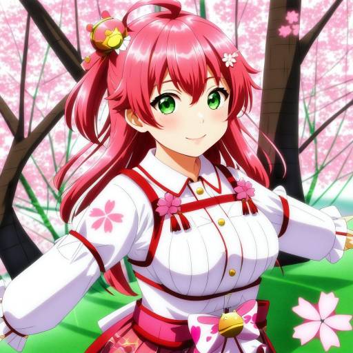 Illustration of 35p (sakura miko), hololive in the style of Magukappu