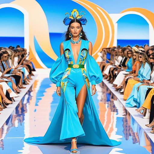 Dali-Inspired Oceanic Y2K Fashion Runway