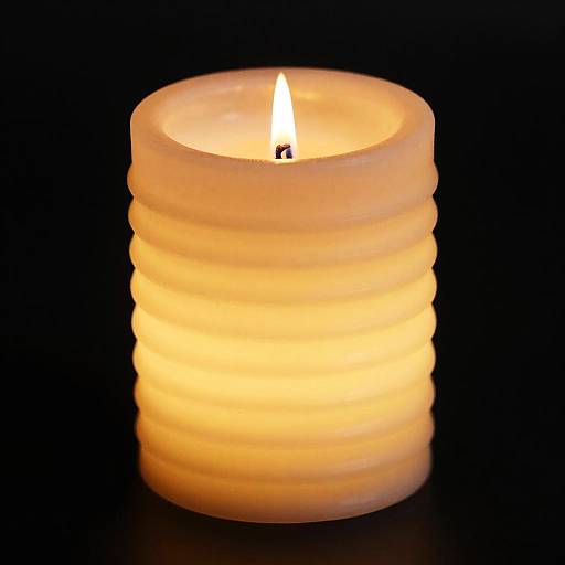 Modern Ribbed Cylindrical Candle