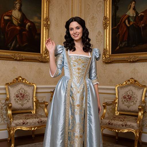 Regal Woman in Vintage Renaissance Dress