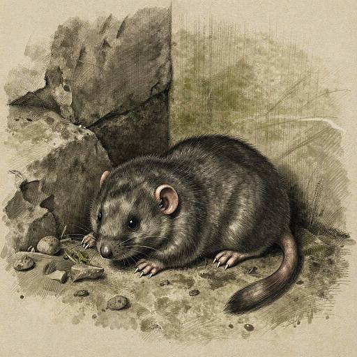 Surreal Mole in Charcoal and Olive