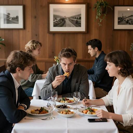Group Dining in Cozy Restaurant
