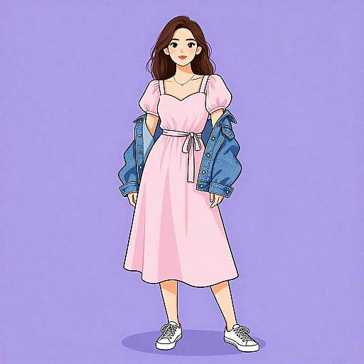 Stylish Woman in Pastel Cut-Out Dress