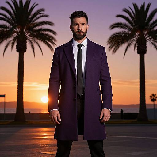 Stylish Man at Vibrant Sunset