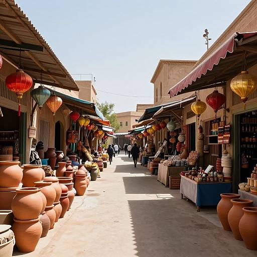 Sunlit Traditional Market Alley
