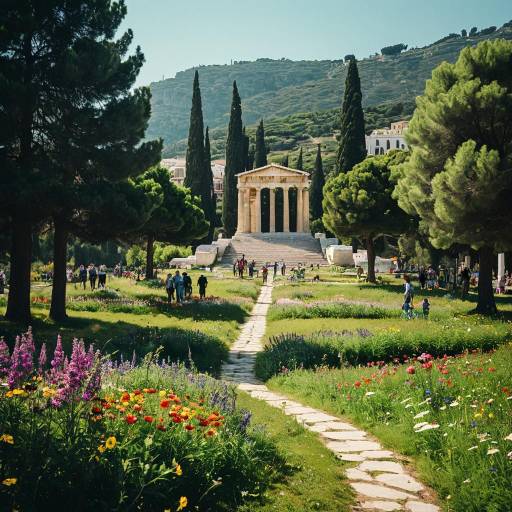 Greek Temple in Sunny Meadow Park