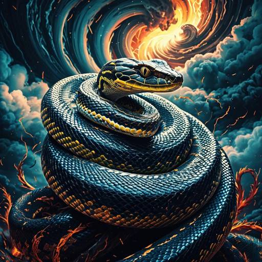 Majestic Python on Swirling Tornado