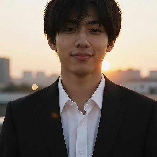 Golden Sunset Portrait of Young Man