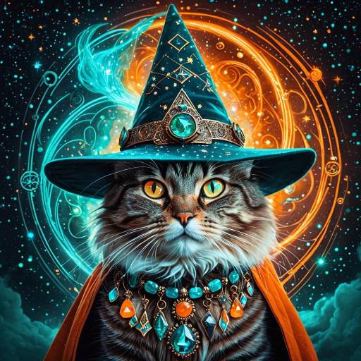 Fantasy Cat Wizard Portrait