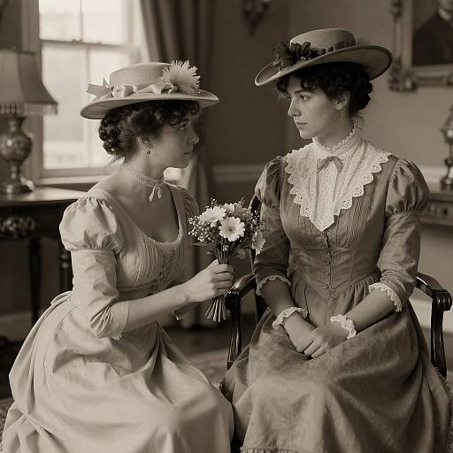 Victorian Women in Sepia Tones