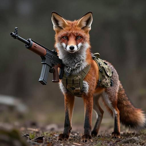 Militant Russet Fox in Tactical Gear