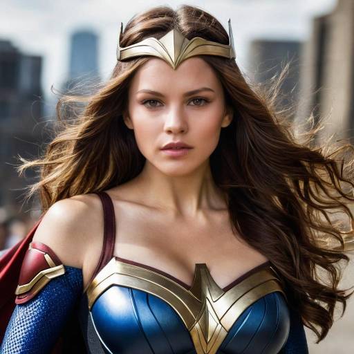 Realistic Superheroine with Brown Hair