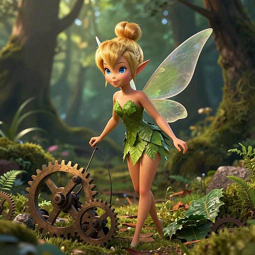 Tinkerbell-inspired Fairy in a Forest