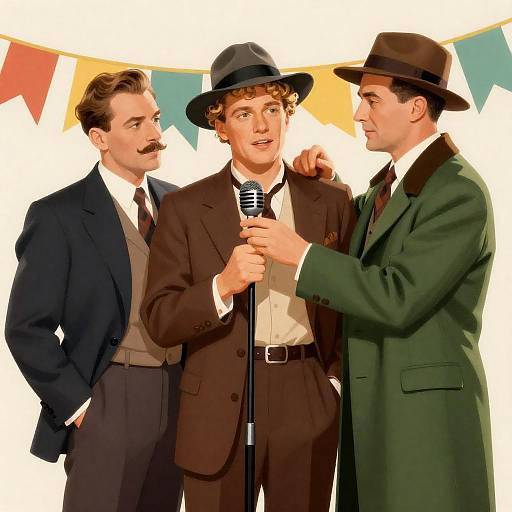 Vintage 1930s Movie Poster Illustration