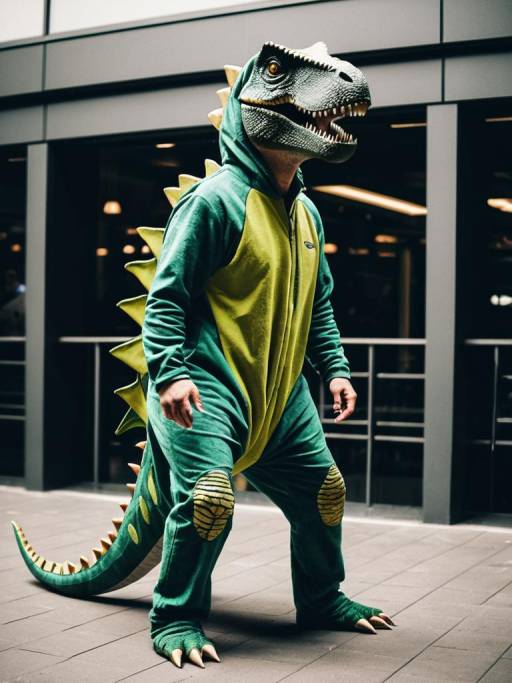 Realistic Full-Body Dinosaur Costume Cosplay