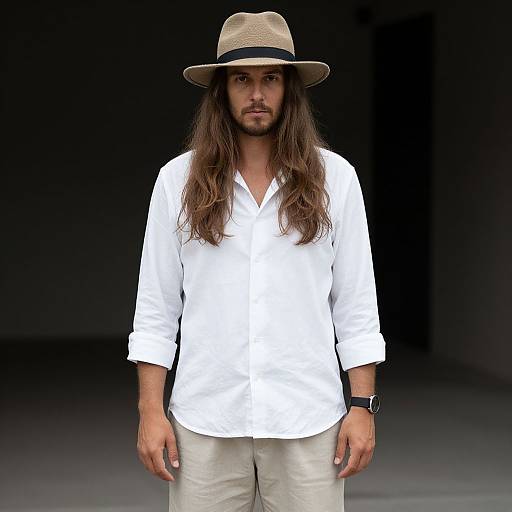 Man with Hat and Casual Outfit