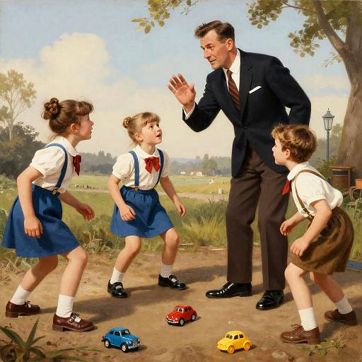 Norman Rockwell Kids Toy Battle