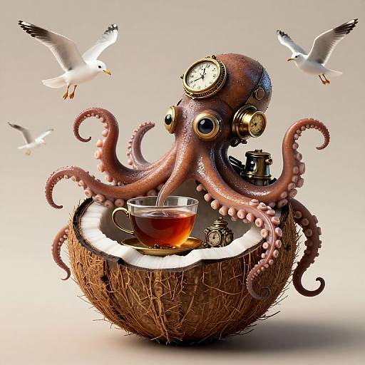 Steampunk Octopus Brewing Timeless Tea