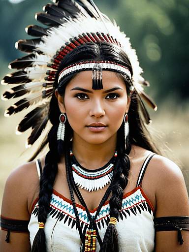 Native American Female Warrior Portrait